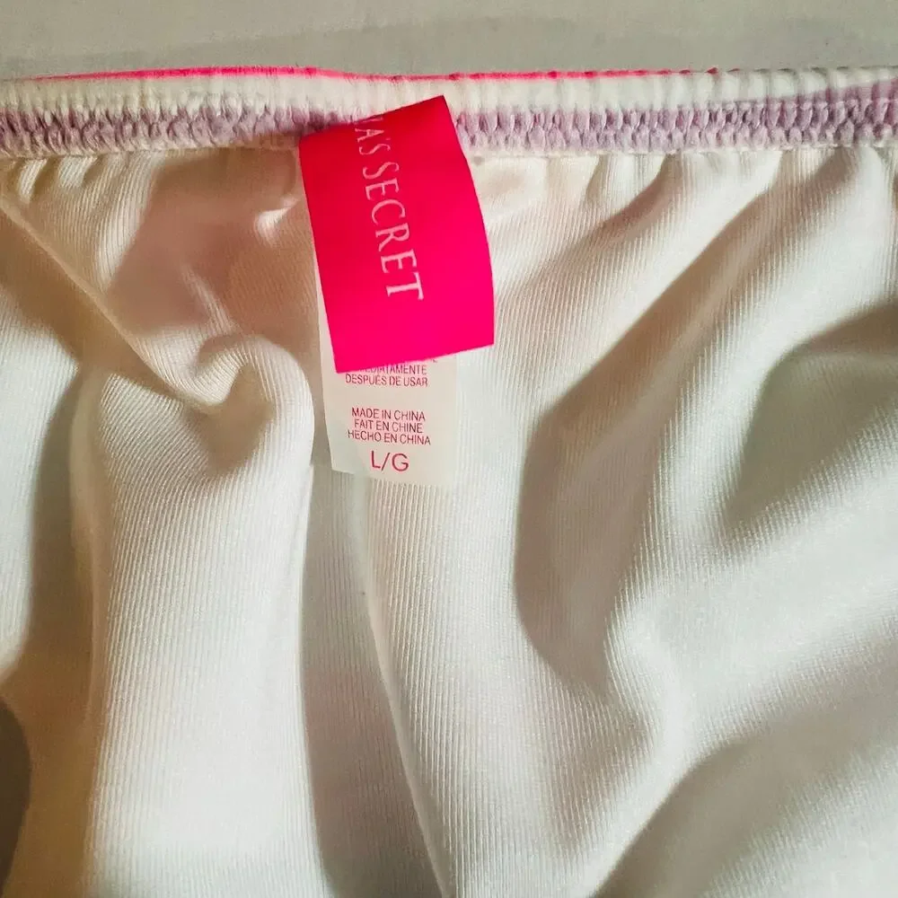 Victoria’s Secret Multicolor Striped Sequin Bikini Bottom Size L Large NEW - Picture 4 of 6